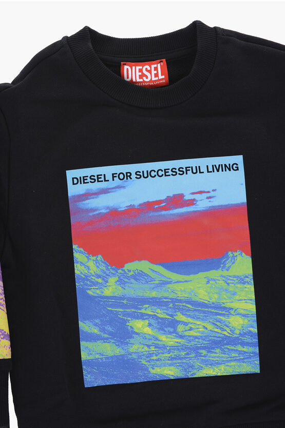 Cotton Printed STINI Crew-neck Sweatshirt