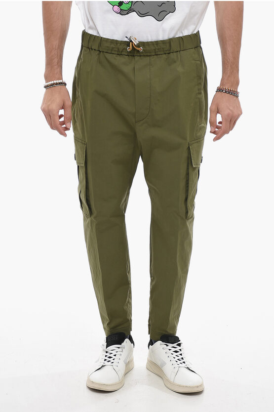 Shop Dsquared2 Cotton Pully Pants With Drawstring