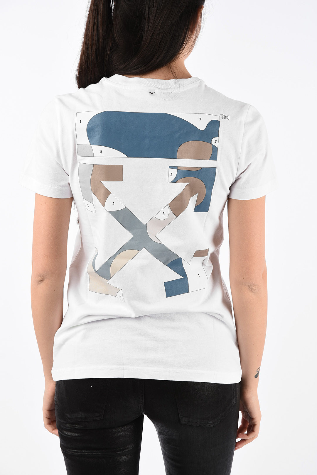 Off-White Cotton PUZZLE ARROW crewneck T-Shirt women Off-White Cotton PUZZLE ARROW crewneck T-Shirt women