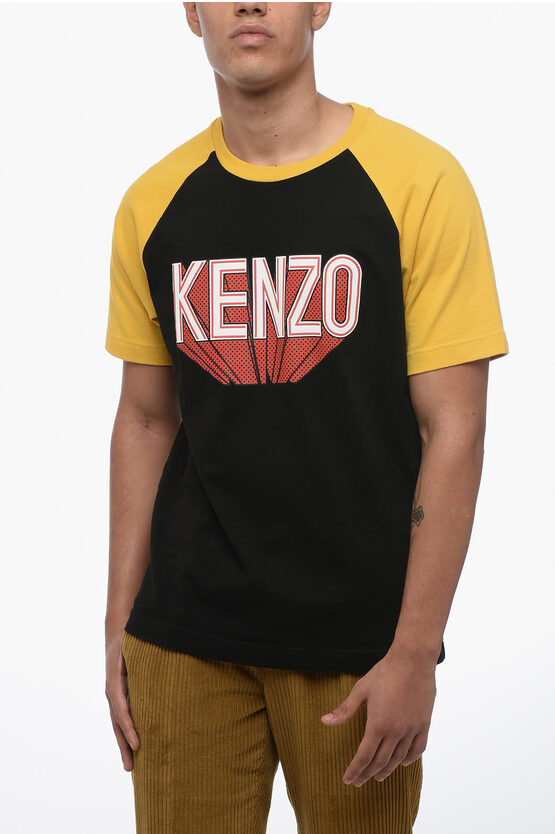 Shop Kenzo Cotton Raglan 3d T-shirt With Print