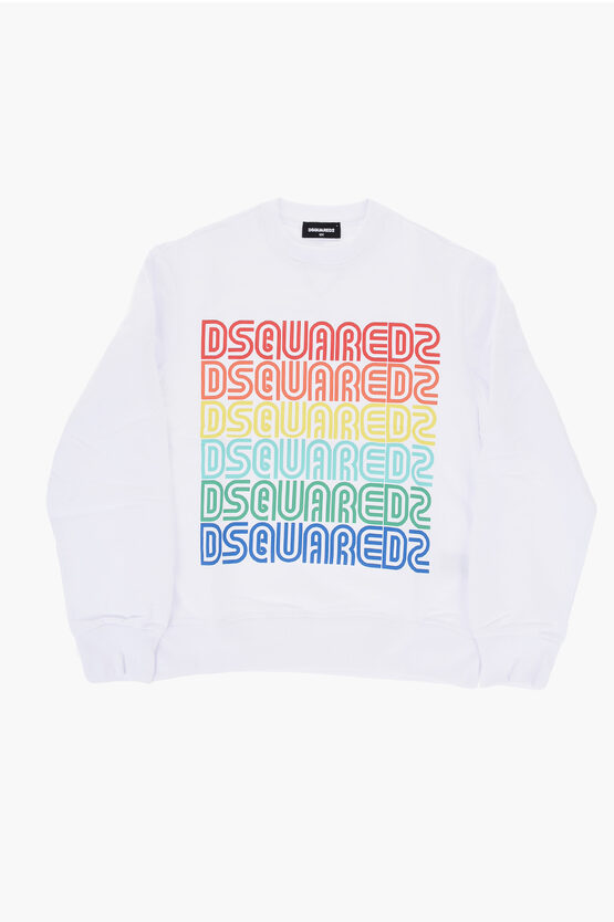 Shop Dsquared2 Cotton Relax Crew Neck Sweatshirt With Front Logo