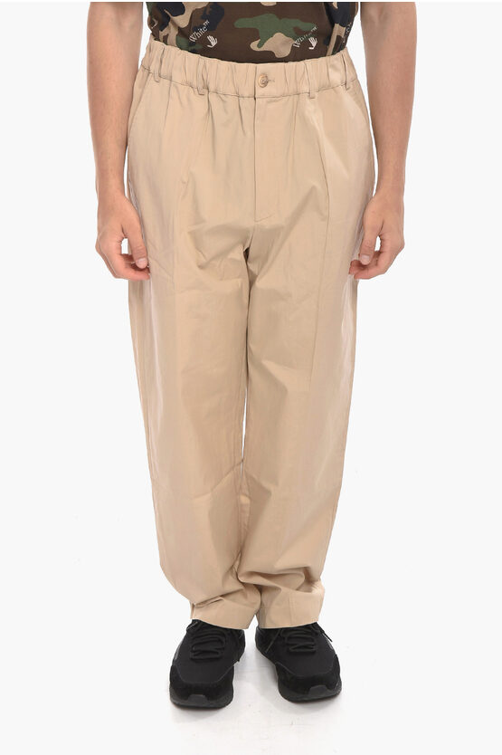 Ambush Cotton Relaxed Fit Chinos Trousers In Neutral