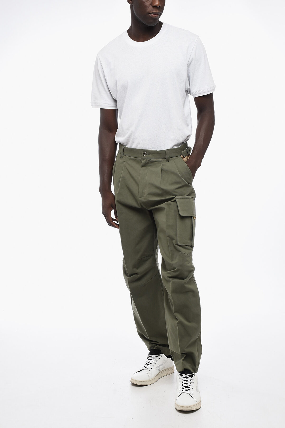 Gucci Cotton Ripstop Cargo Pants with Monogram Fabric