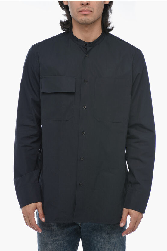 Shop Jil Sander Cotton Saharan Shirt With Mandarin Collar