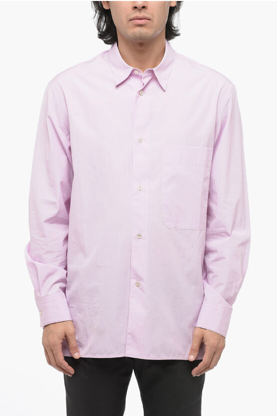 Shop Studio Nicholson Cotton Shirt With Breast Pocket