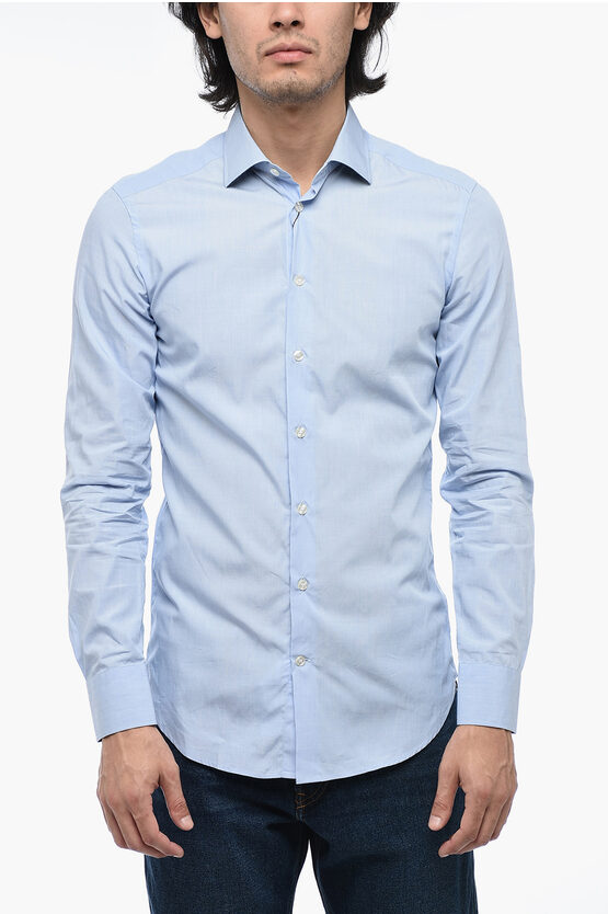 Shop Etro Cotton Shirt With Curved Hem