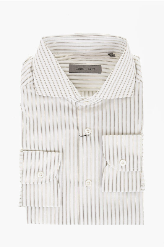 Corneliani Cotton Shirt With Pinstriped Pattern