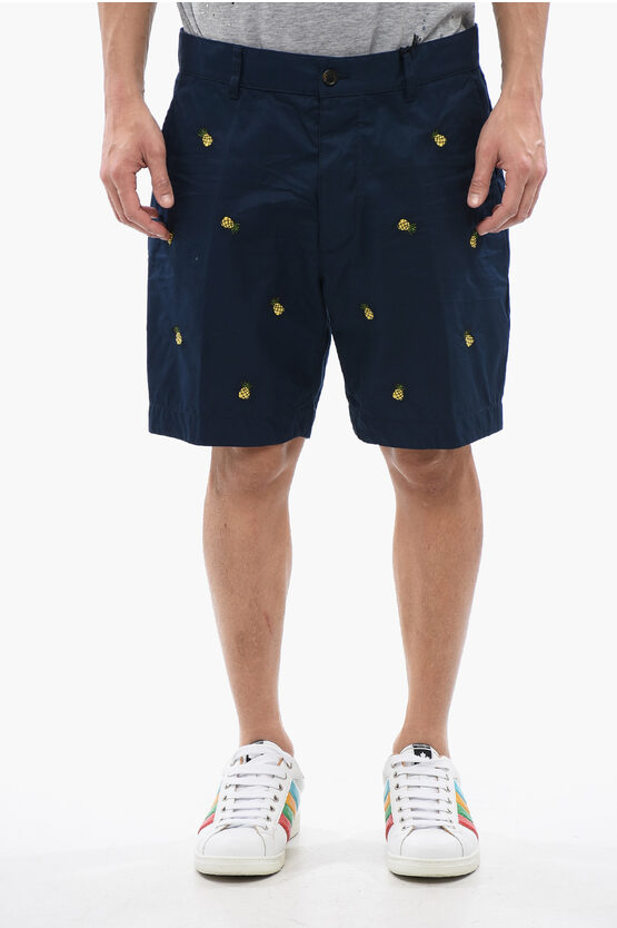Dsquared2 Motif Embroidered Chino Shorts