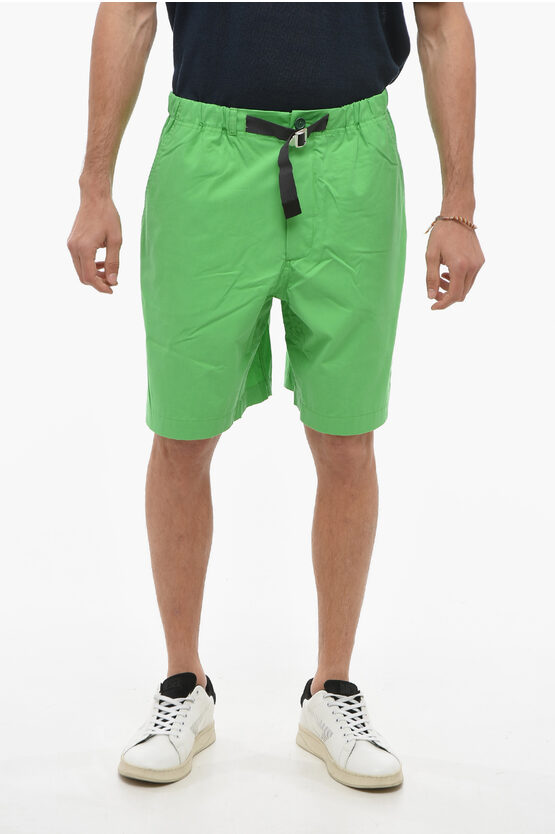 Kenzo Cotton Shorts With Buckle In Green