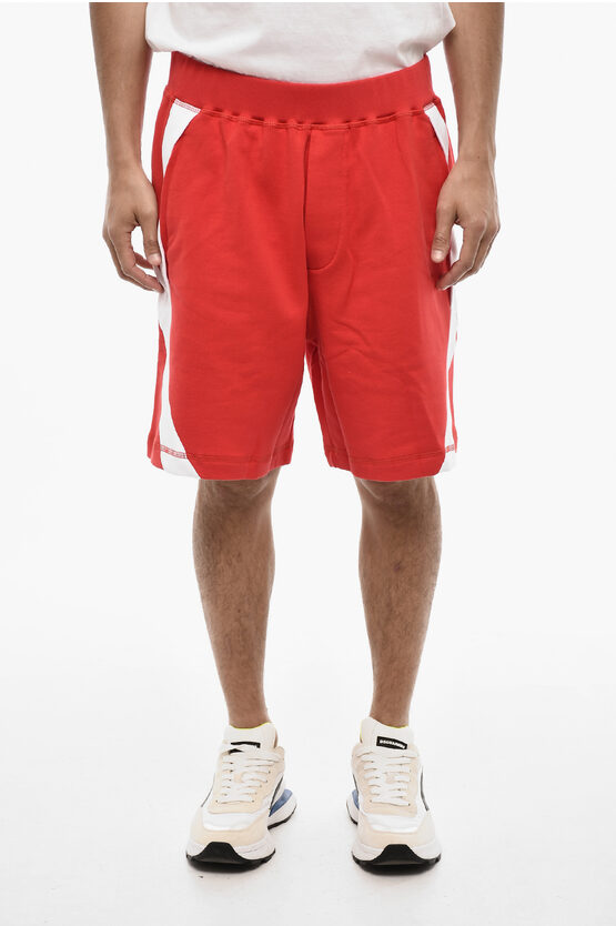 Dsquared2 Cotton Shorts With Contrasting Side Bands
