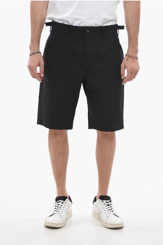 Shop Alexander Mcqueen Cotton Shorts With Side Martingales