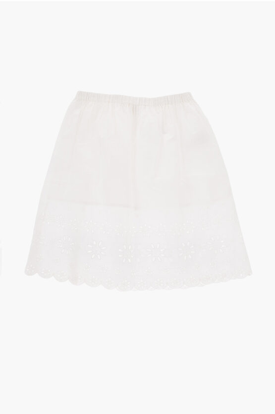 Bonpoint Cotton Skirt With Sangallo Details