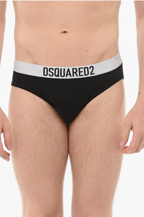 Dsquared2 Cotton Slip With Logoed Waistband