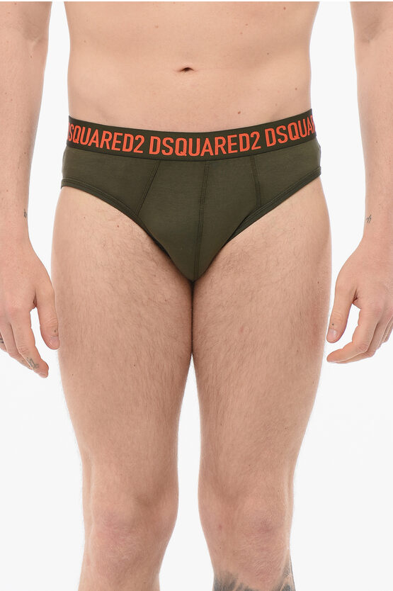 Dsquared2 Cotton Slip With Logoed Waistband
