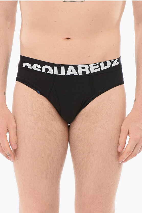 Dsquared2 Cotton Slip With Logoed Waistband