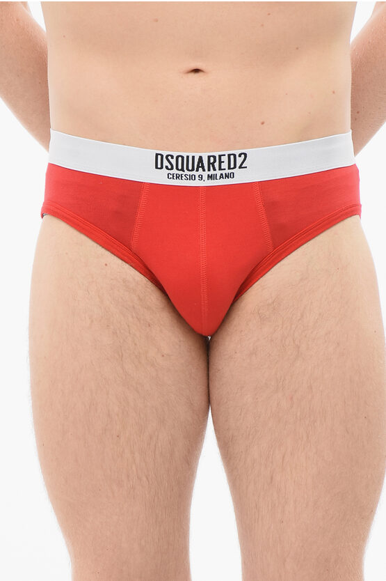 Dsquared2 Cotton Slip With Logoed Waistband