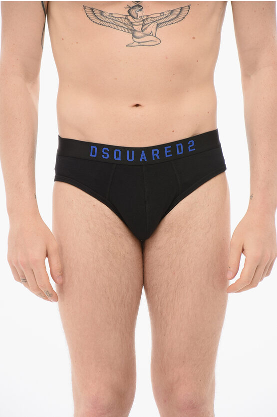 Dsquared2 Cotton Slip With Logoed Waistband