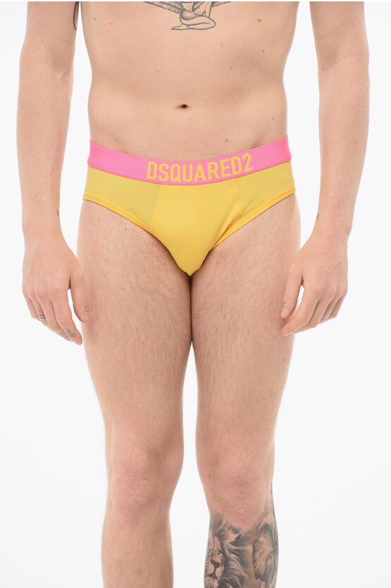 Dsquared2 Cotton Slip With Logoed Waistband