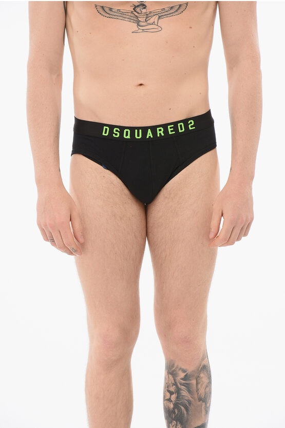 Dsquared2 Cotton Slip With Logoed Waistband