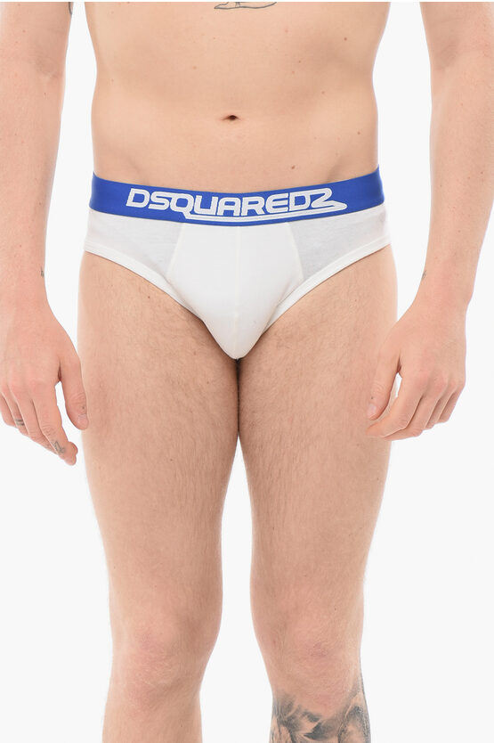 Dsquared2 Cotton Slip With Logoed Waistband