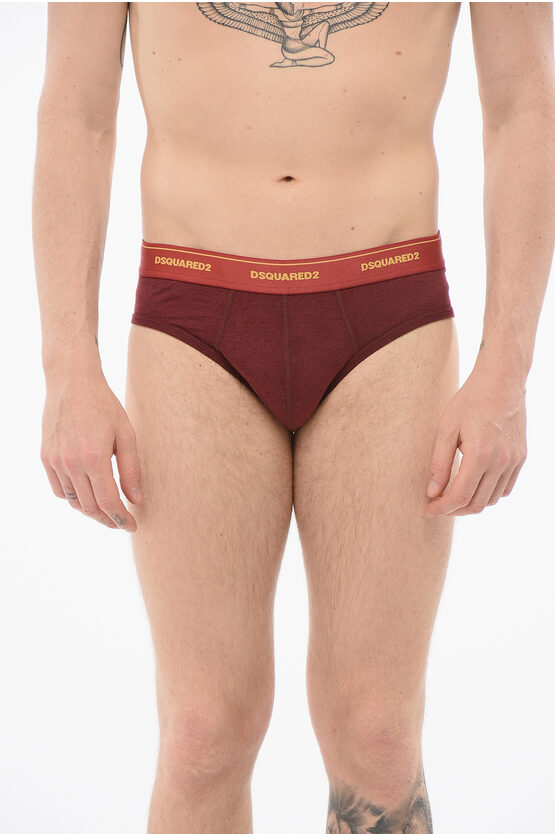 Dsquared2 Cotton Slip With Logoed Waistband