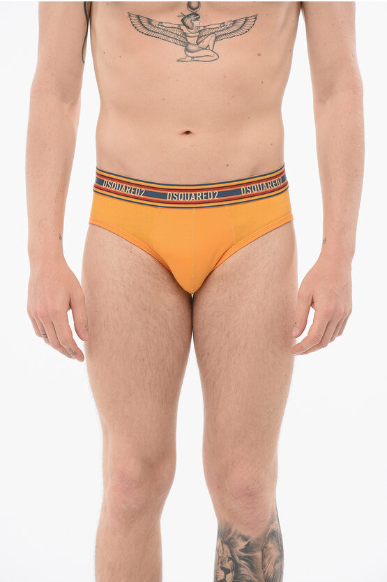 Dsquared2 Cotton Slip With Striped Waistband