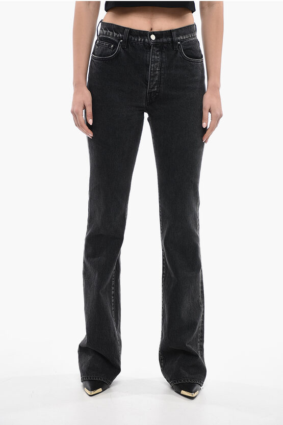 Amiri Cotton Straight Fit Denims With Belt Loops 23cm In Black