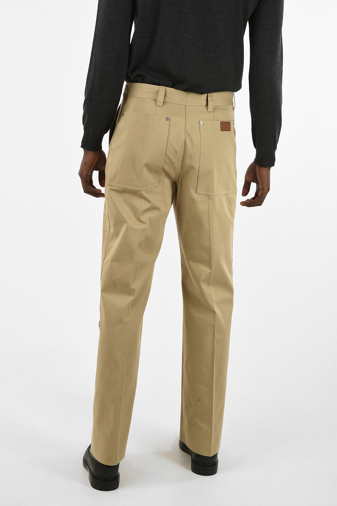 Burberry Cotton Straight Fit Pants with Jetted Pockets men - Glamood Outlet