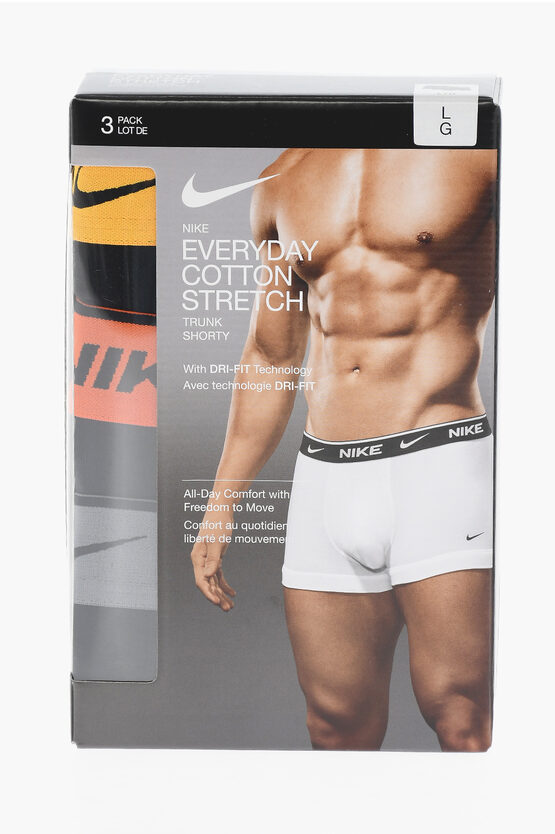 Shop Nike Cotton Stretch 3 Pairs Boxers Set With Logo-band