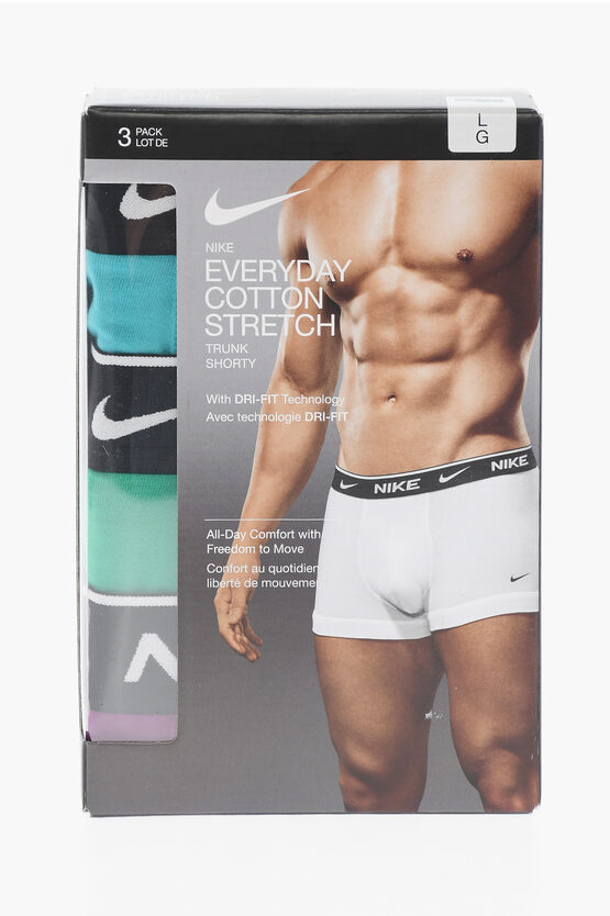 Shop Nike Cotton Stretch 3 Pairs Boxers Set With Logo-band