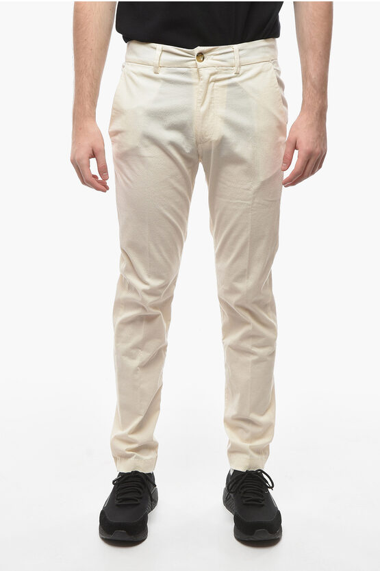 Cruna Cotton Stretch 4 Pockets Tapered Fit Marais Pants In White