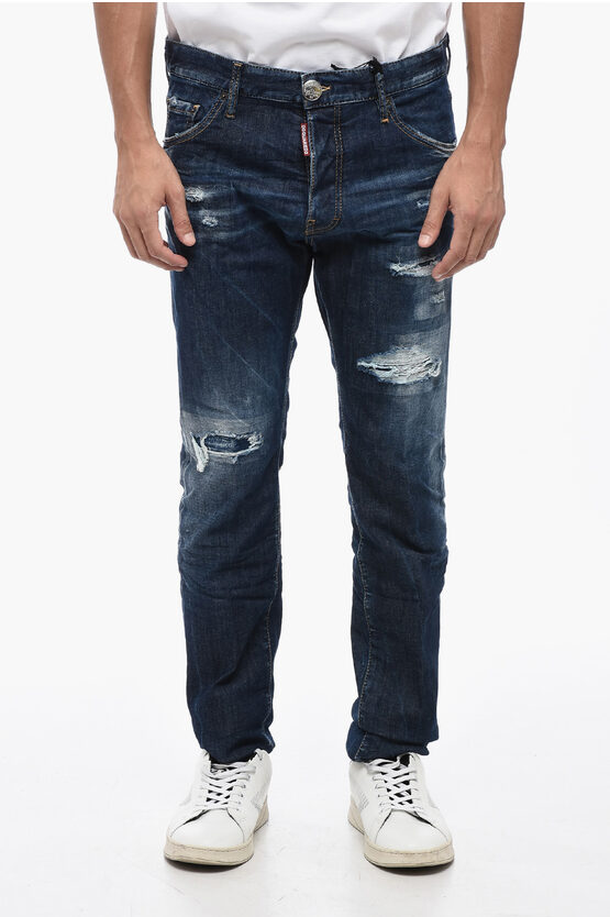 Shop Dsquared2 Cotton Stretch Distressed Cool Guy Demis 16cm