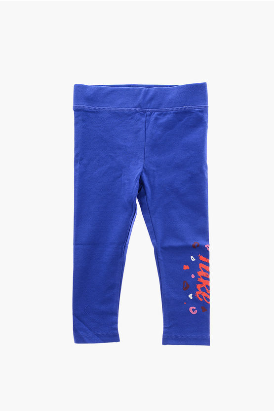Nike Cotton Stretch Leggings With Print In Blue