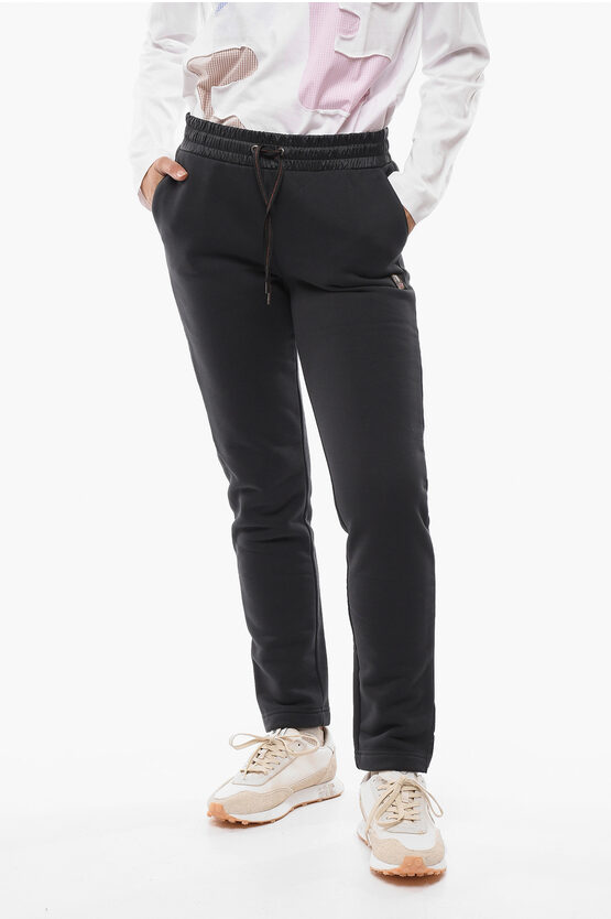 Parajumpers Cotton Sweatpants With Nylon Detail In Black