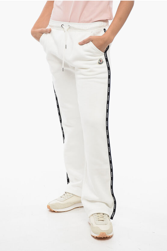 Moncler White Side Stripe Lounge Pants In 34 White