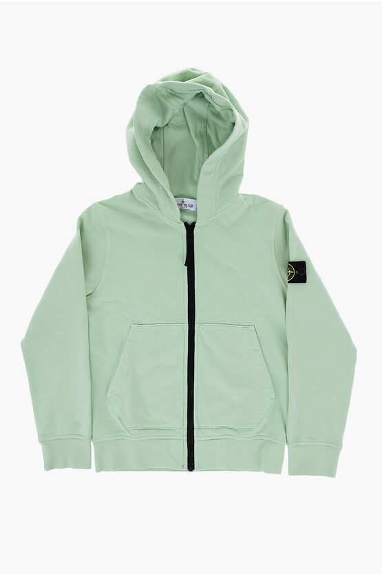 Shop Stone Island Cotton Sweatshirt With 2-pockets