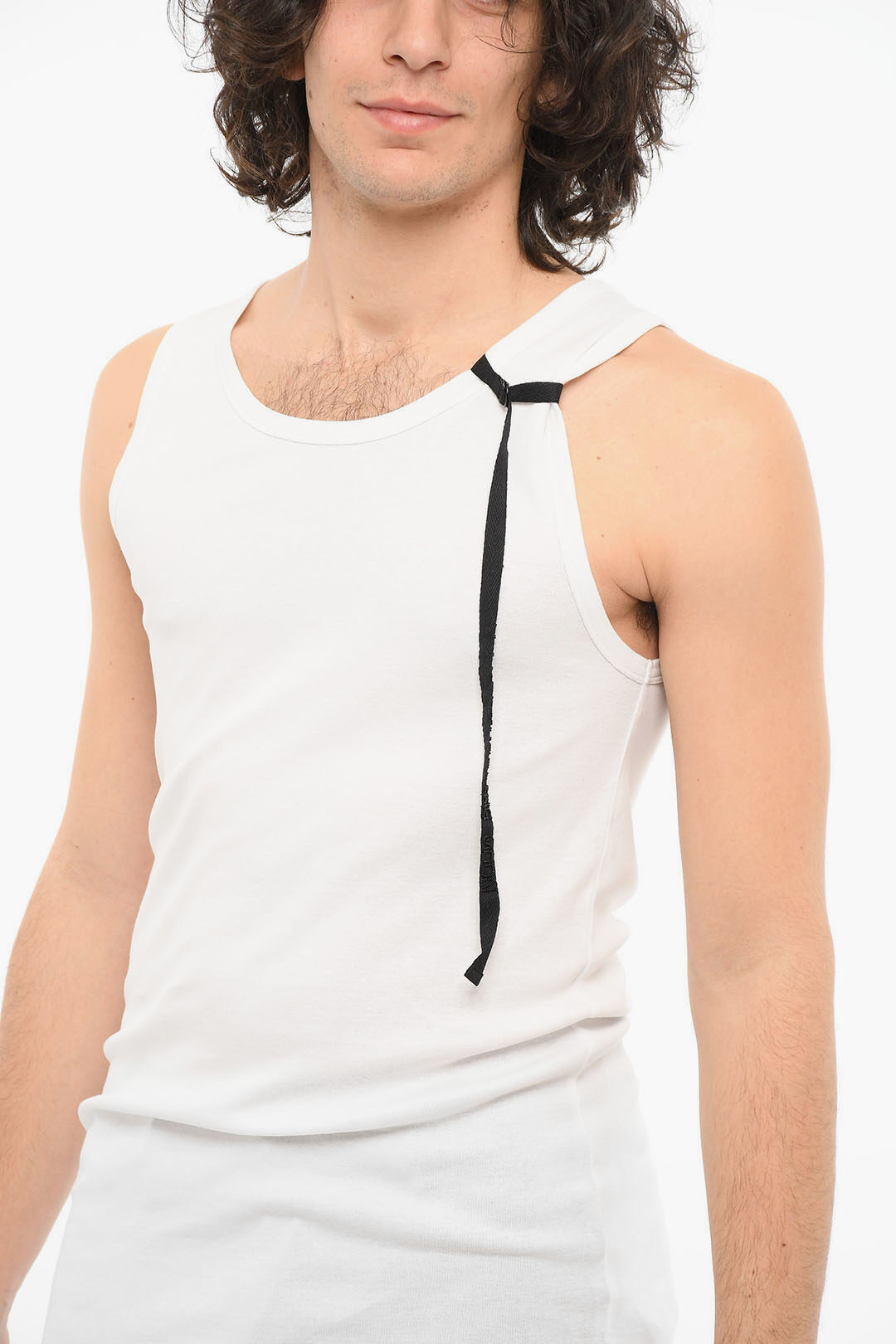 最終価格 ANN DEMEULEMEESTER ロゴプリント タンクトップ