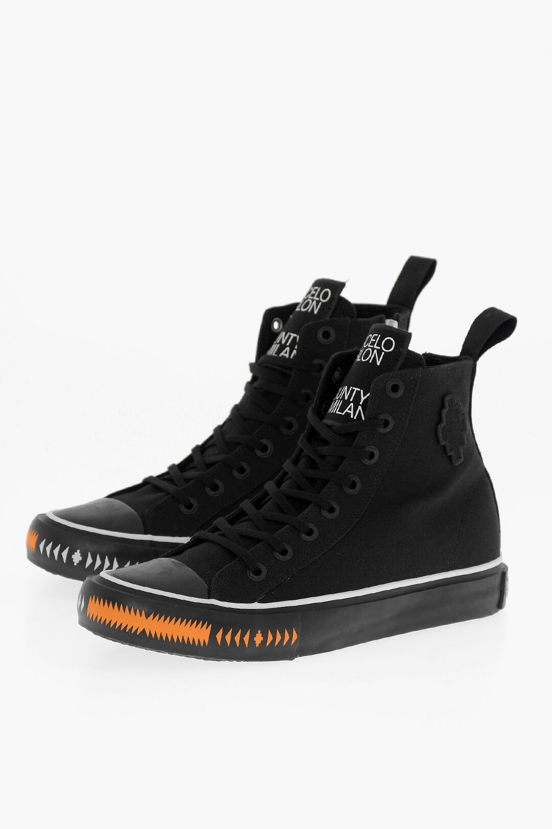Marcelo Burlon Cotton TAPE High-top Sneakers with Contrast Detail