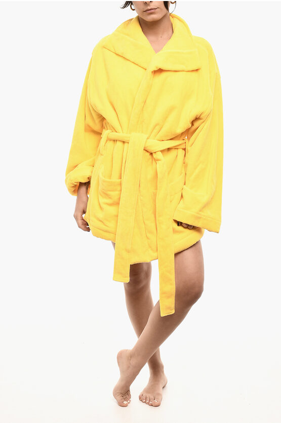 Dsquared2 Cotton Terry Beach Bathrobe With Embroidery