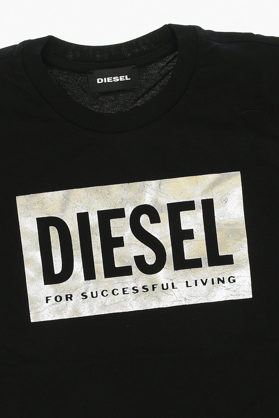 Diesel Girls White & Silver Logo T-Shirt