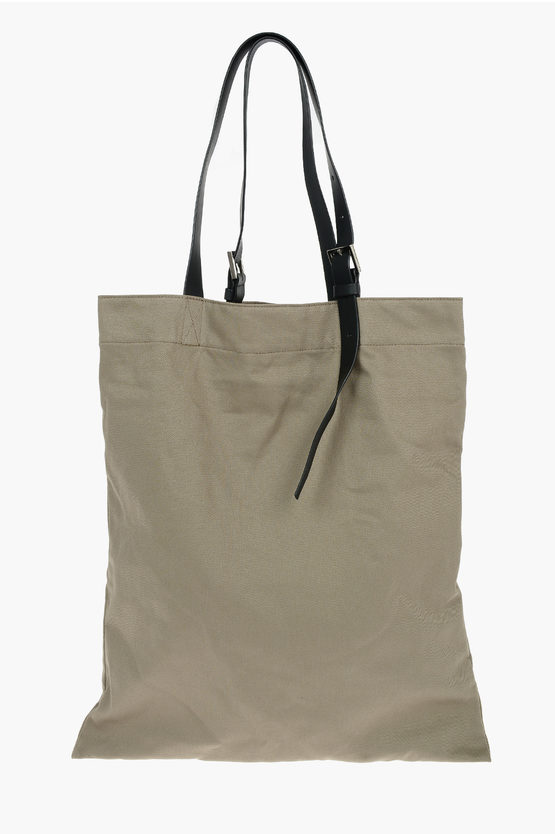 Neil Barrett cotton THE OTHER HAND Shopper Bag with leather trimmings