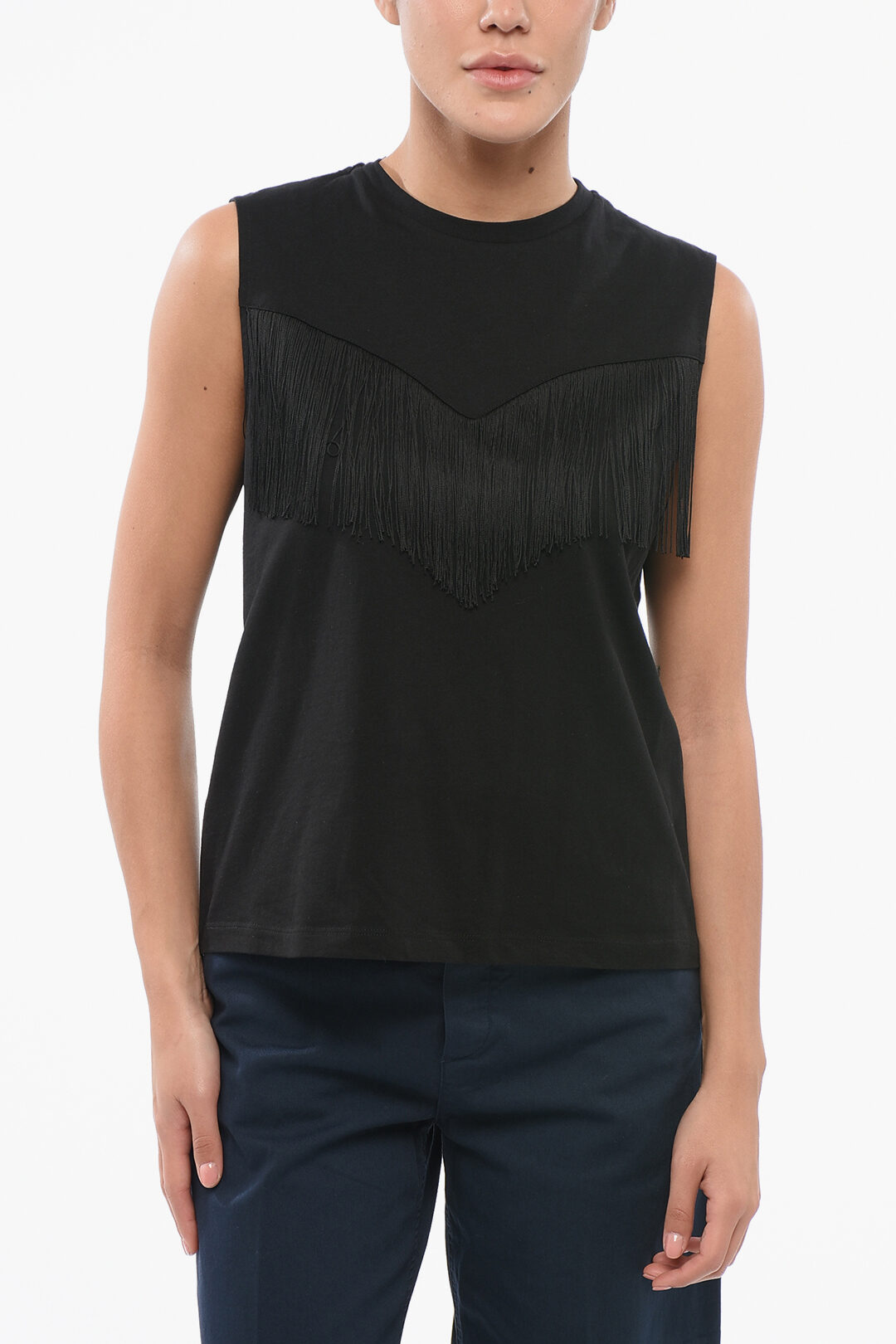 Pinko Cotton Top With Fringes women - Glamood Outlet