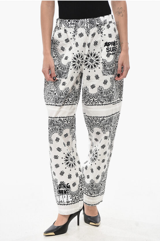 Après Surf Cotton Trousers Tacata With Bandana Print In White