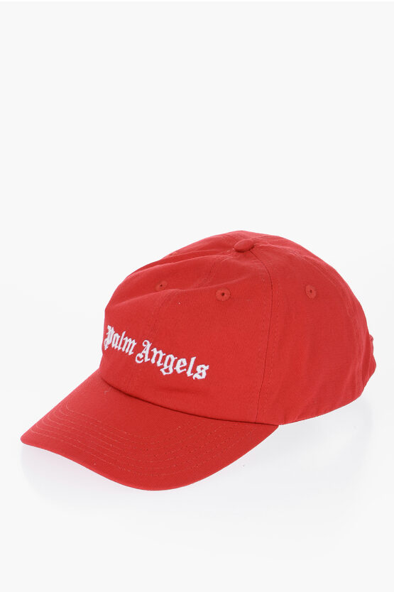 Shop Palm Angels Cotton Twill Cap With Logo