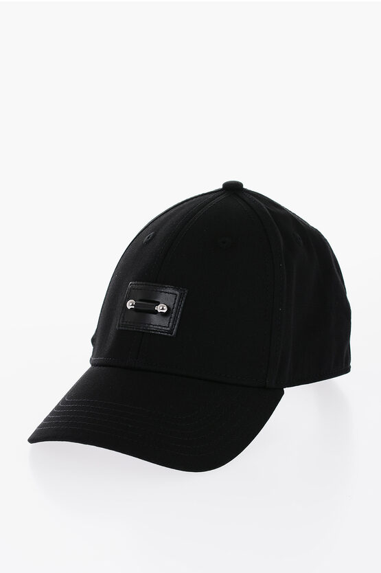 Shop Neil Barrett Cotton Twill Cap With Piercing