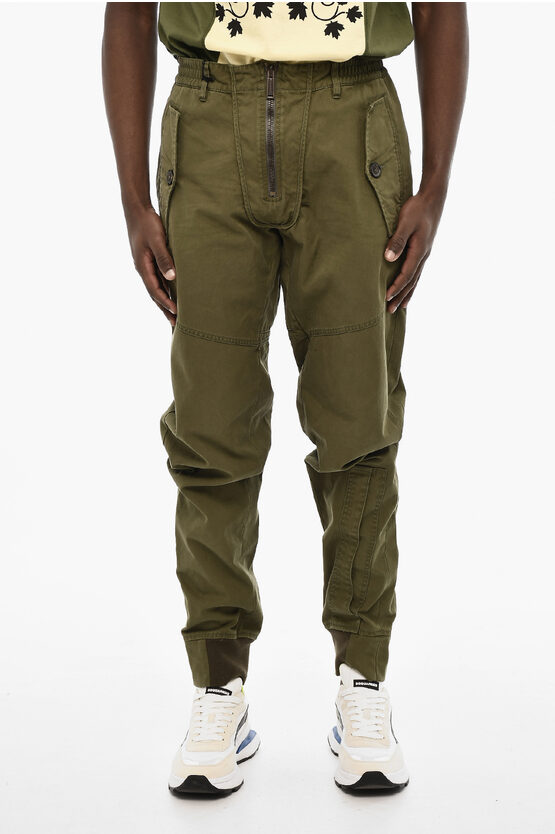 Dsquared2 Cotton Twill Cargo Pants With Zip Frontal