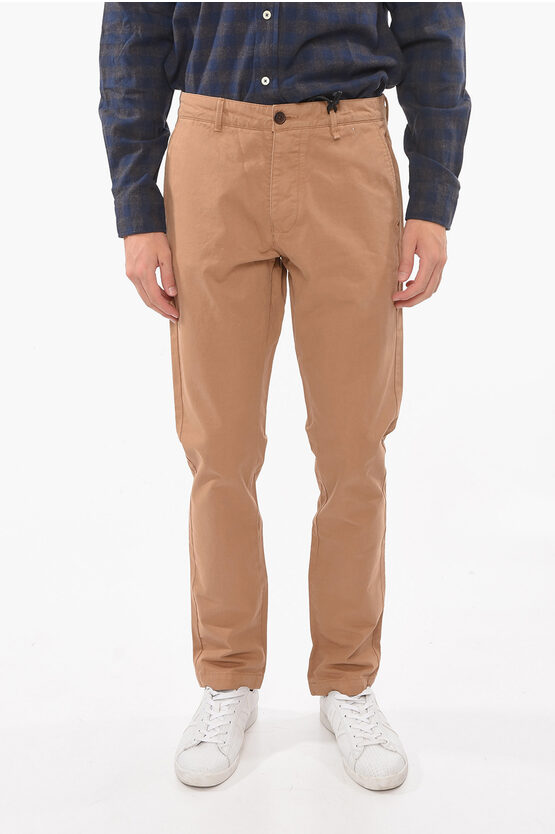 Woolrich Cotton-twill Crunchy Chino Trousers In Brown