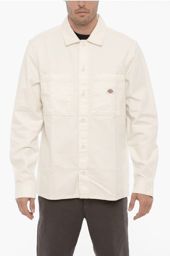 Shop Dickies Cotton Twill Florala Overshirt With Double Breast Pocket