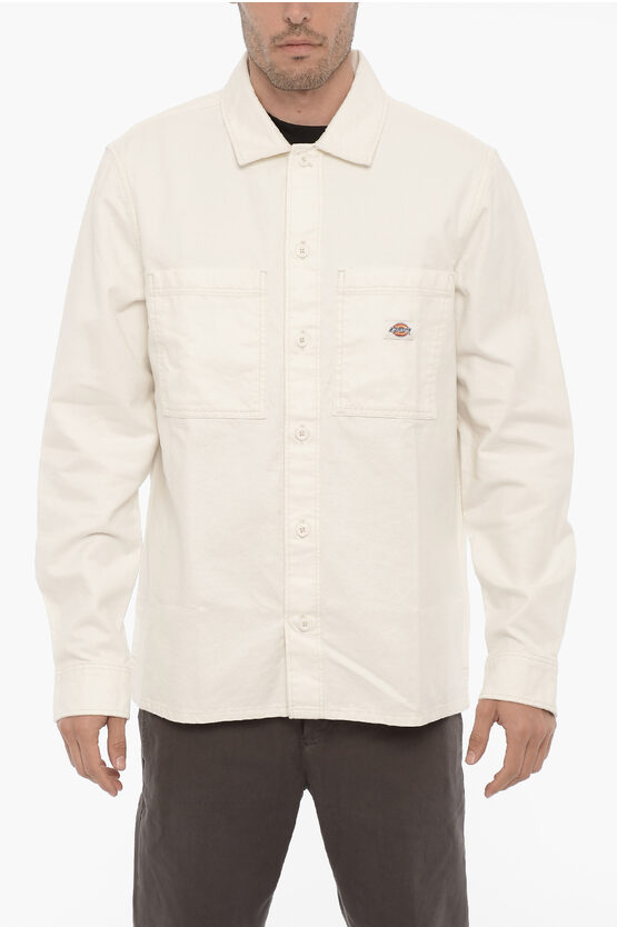 DICKIES COTTON TWILL FLORALA OVERSHIRT WITH DOUBLE BREAST POCKET