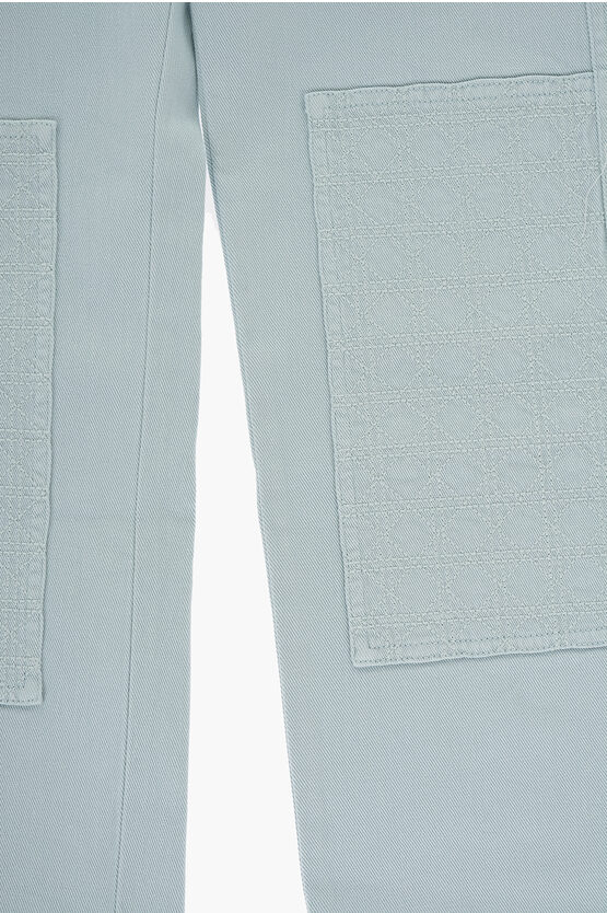 Cotton Twill Jeans with Logo-Button